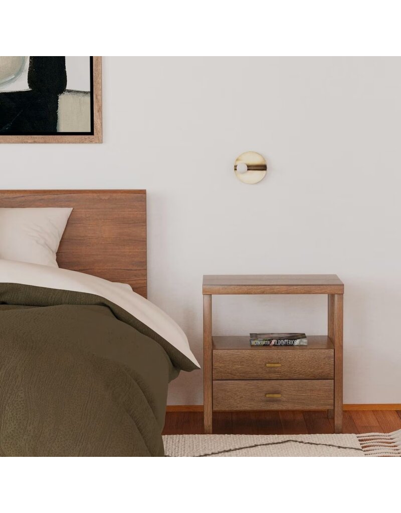 Crafed Home's Hopper Hayden 2 Drawer One Shelf Accent Table - Walnut
