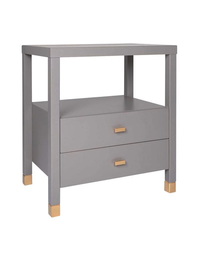 Crafed Home's Hopper Hayden 2 Drawer One Shelf Accent Table - Grey
