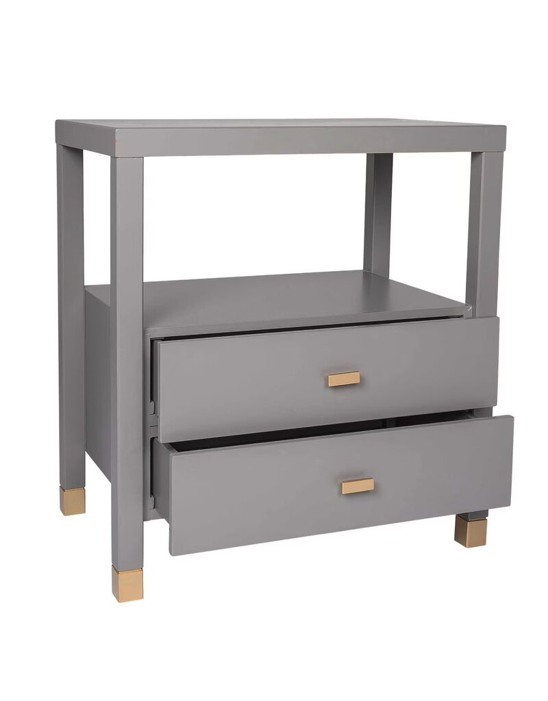 Crafed Home's Hopper Hayden 2 Drawer One Shelf Accent Table - Grey
