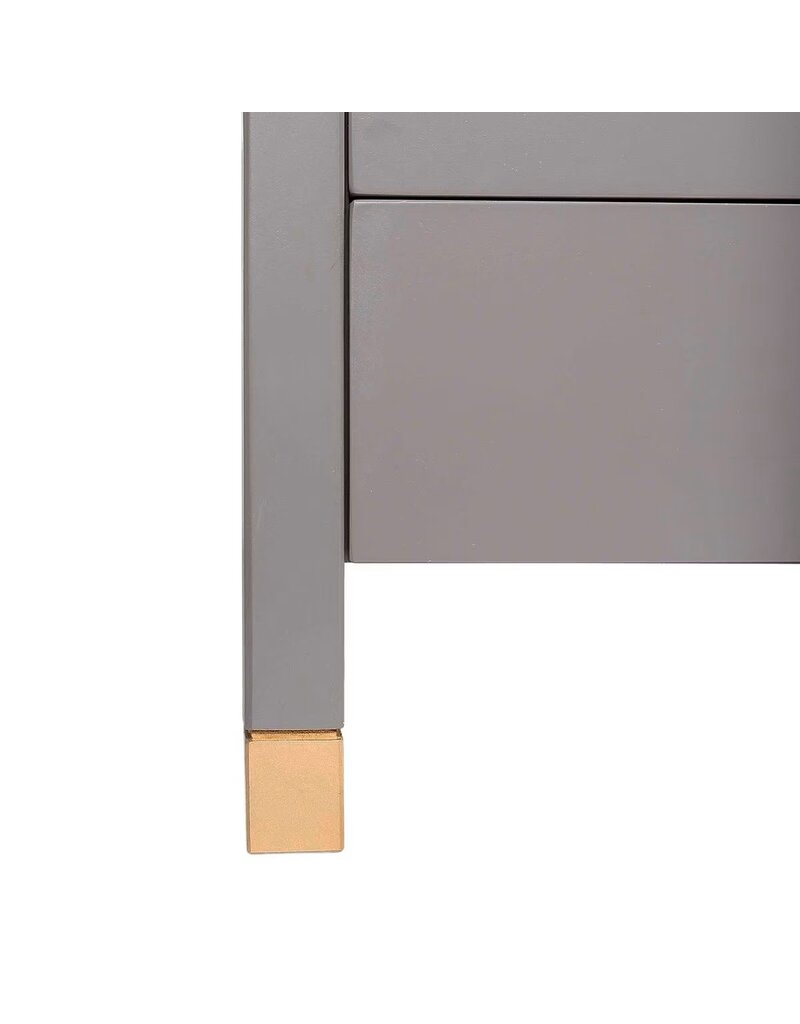 Crafed Home's Hopper Hayden 2 Drawer One Shelf Accent Table - Grey