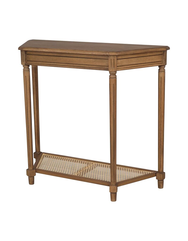 Lenora Demilune Lenora Demilune Console Table w/Cane Shelf