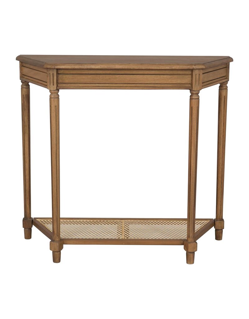 Lenora Demilune Lenora Demilune Console Table w/Cane Shelf