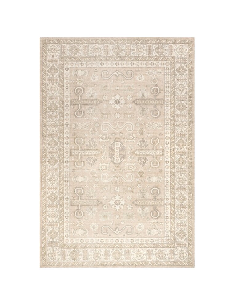 Evergreen 6' x 9' Fae Wool & Cotton Area Rug - Beige