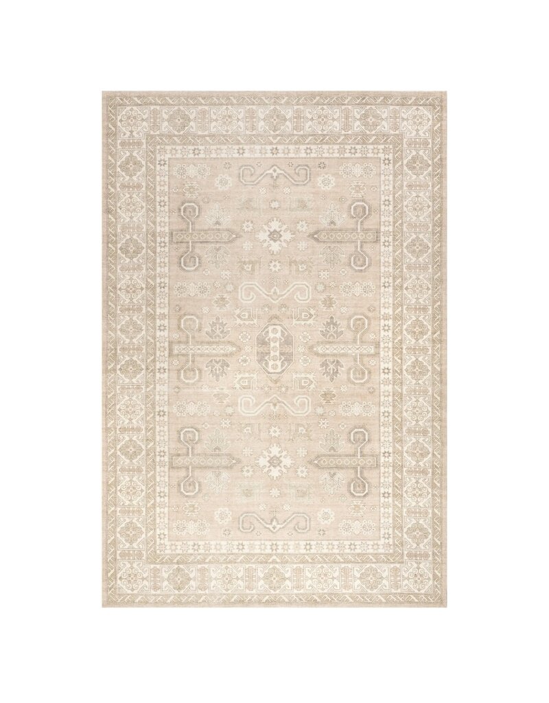 Evergreen 6' x 9' Fae Wool & Cotton Area Rug - Beige