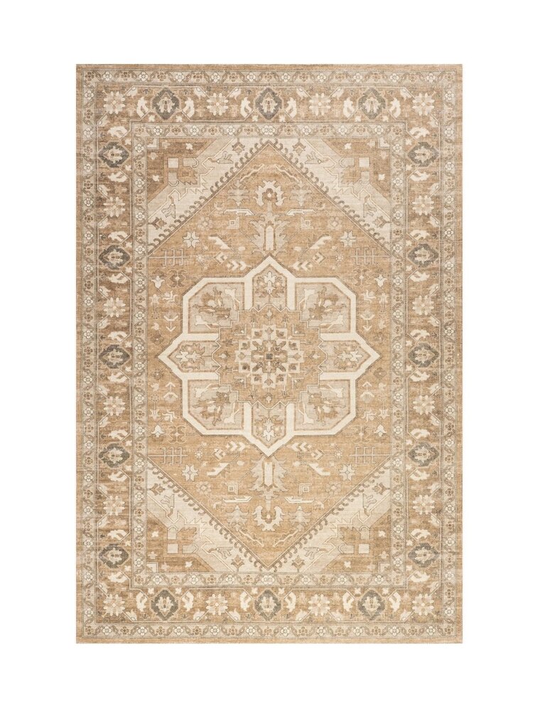 Evergreen 10' x 14' Evermore Medallion Wool & Cotton Area Rug - Brown