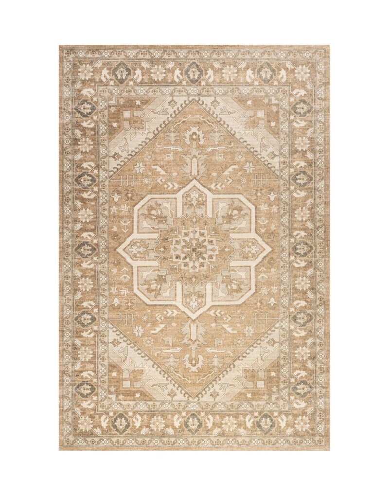 Evergreen 10' x 14' Evermore Medallion Wool & Cotton Area Rug - Brown