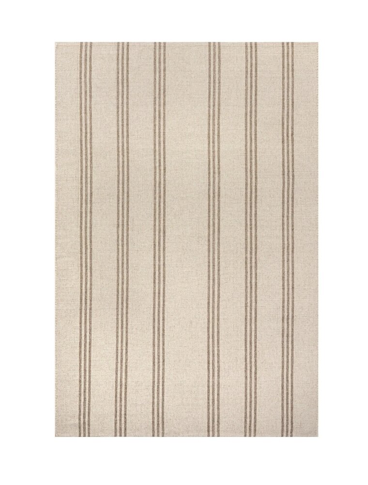 Evergreen 9' x 12' Hawthorn Striped Wool Area Rug - Ivory