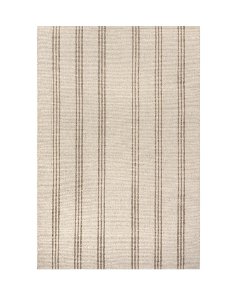Evergreen 9' x 12' Hawthorn Striped Wool Area Rug - Ivory