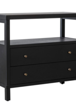 Egypt Sherrod Gemma 2 Drawer Nightstand w/Open Storage, Black