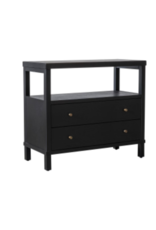 Egypt Sherrod Gemma 2 Drawer Nightstand w/Open Storage, Black