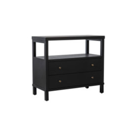 Egypt Sherrod Gemma 2 Drawer Nightstand w/Open Storage, Black