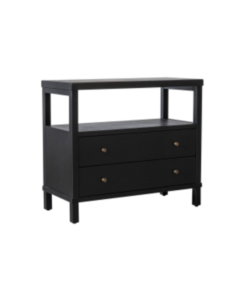 Egypt Sherrod Gemma 2 Drawer Nightstand w/Open Storage, Black