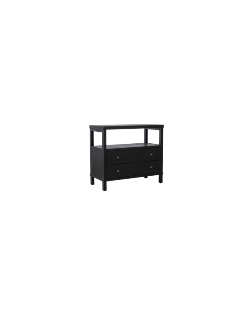 Egypt Sherrod Gemma 2 Drawer Nightstand w/Open Storage, Black
