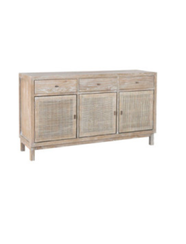 Britton Britton Sideboard with Woven Door Panels, Grey Wash