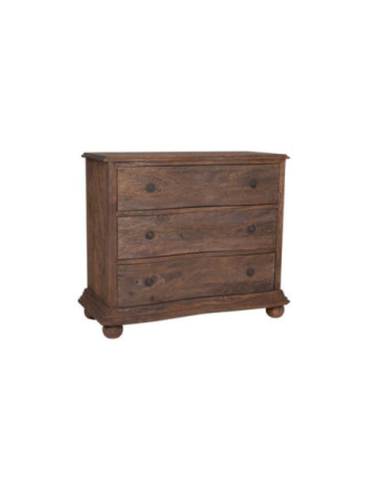 Mango Joan 3 Drawer Mango Wood Dresser, Dark Brown