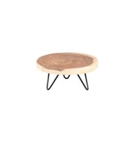 Teak 9" Round Wooden Teak Riser
