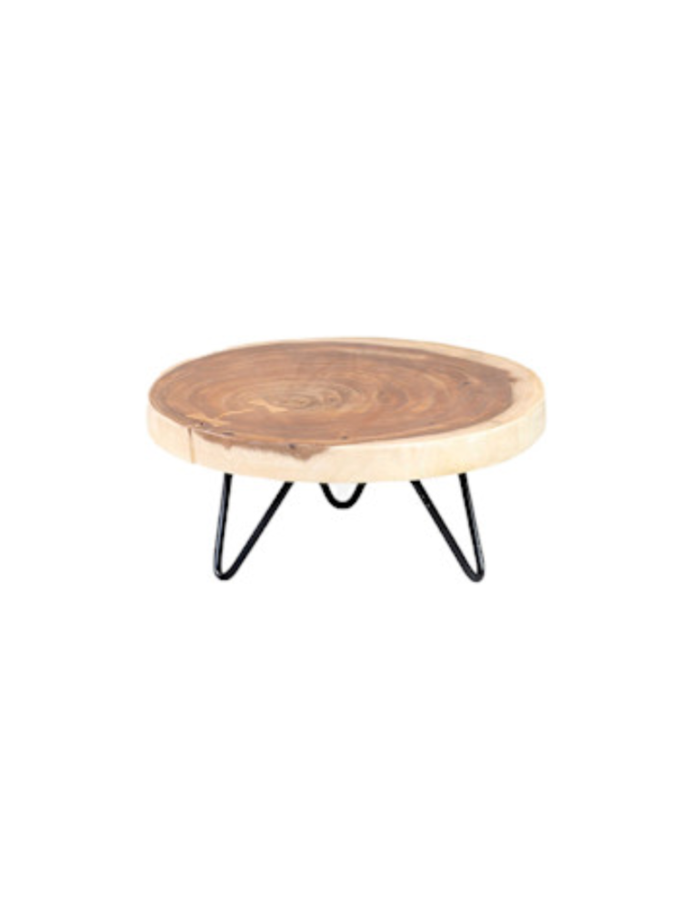 Teak 9" Round Wooden Teak Riser