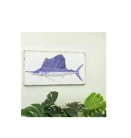 12" x 22" Blue Sailfish Wall Art