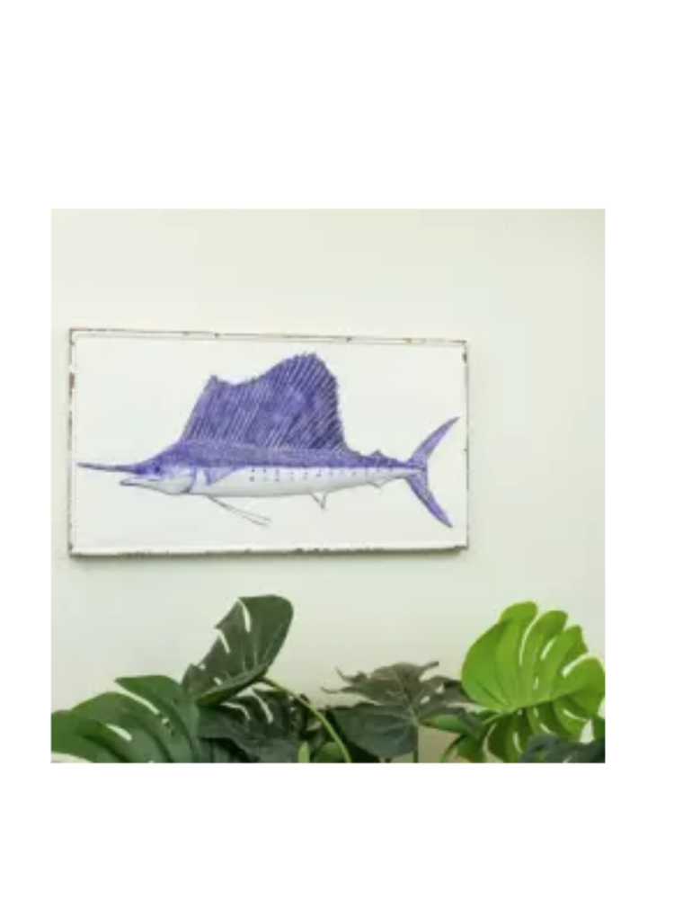 12" x 22" Blue Sailfish Wall Art