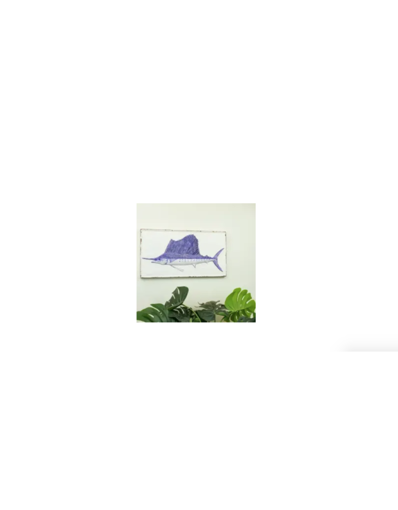 12" x 22" Blue Sailfish Wall Art