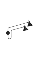 Metal Articulating Wall Sconce w/ 2 Lights & Inline Switch, Black