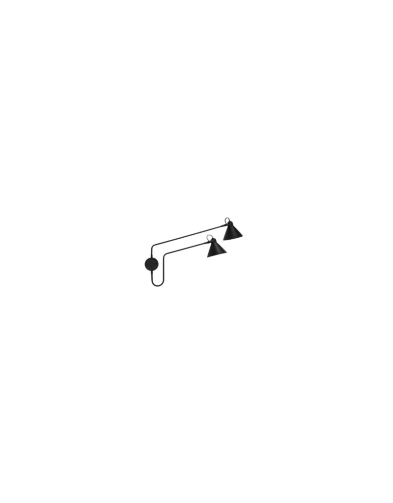 Metal Articulating Wall Sconce w/ 2 Lights & Inline Switch, Black
