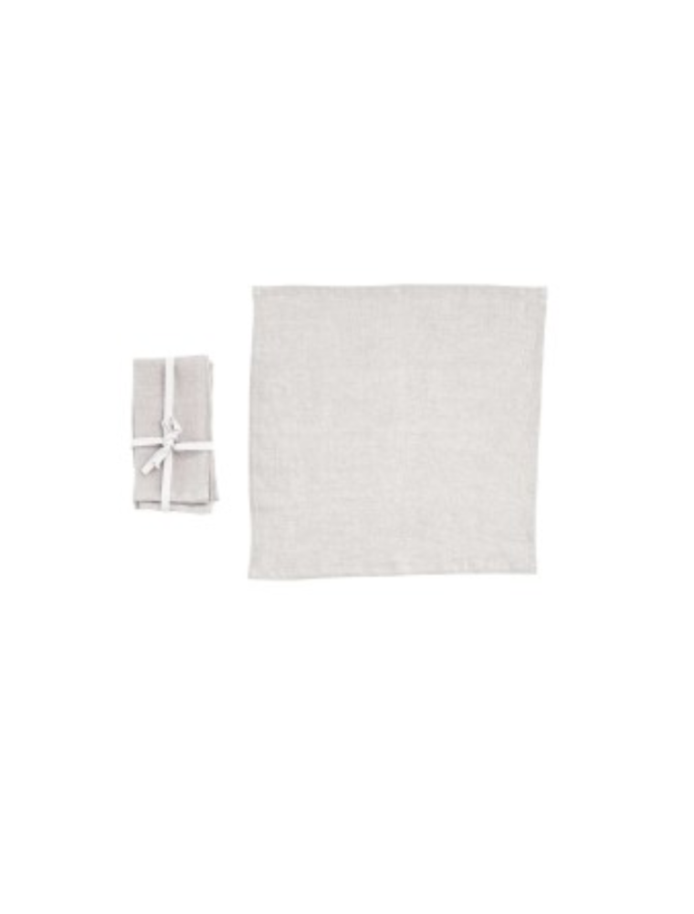 Daily Routines Natural 18" Square Stonewashed Linen Napkins, Set of 4