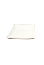 Enameled Large Enamel & Mango Square Bowl, White, EACH