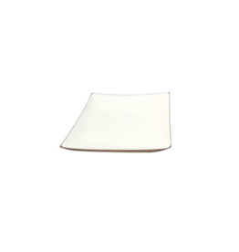 Enameled Large Enamel & Mango Square Bowl, White, EACH