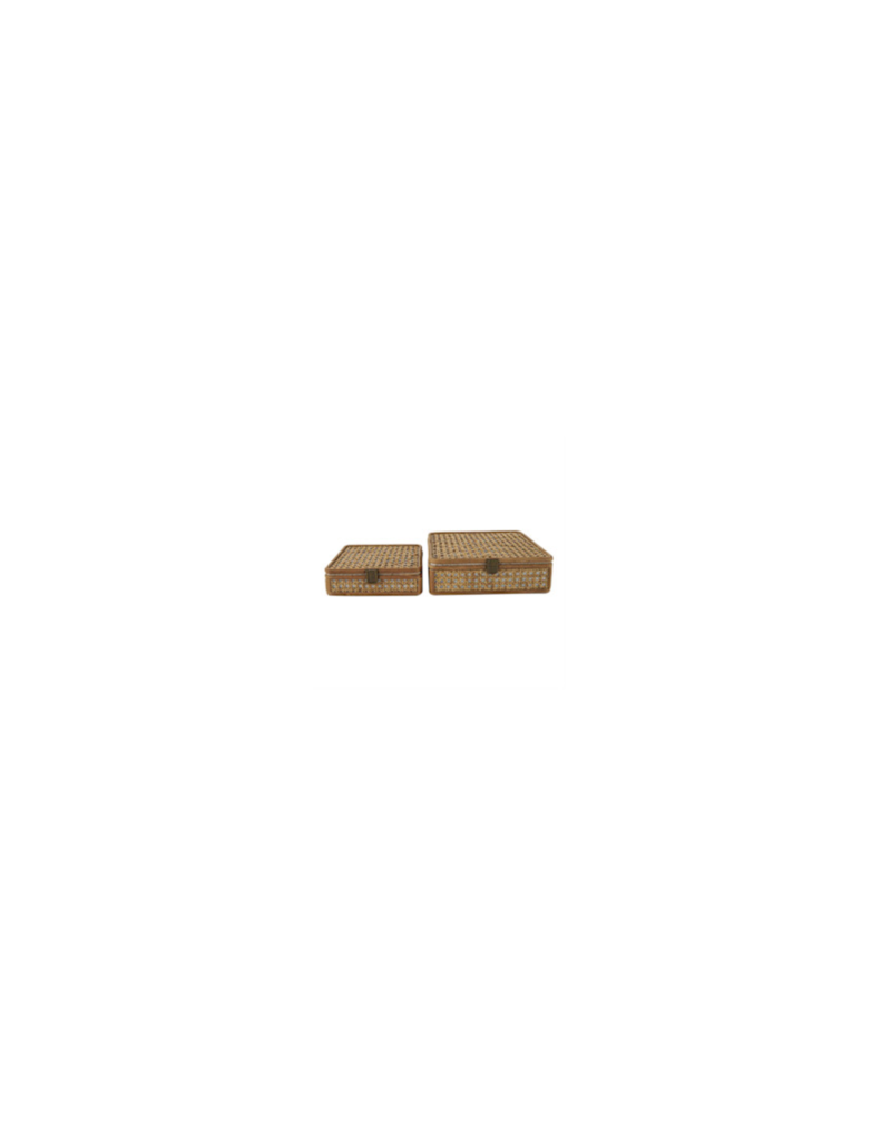 Jes & Gray Wooden Wicker Box, Set of 2