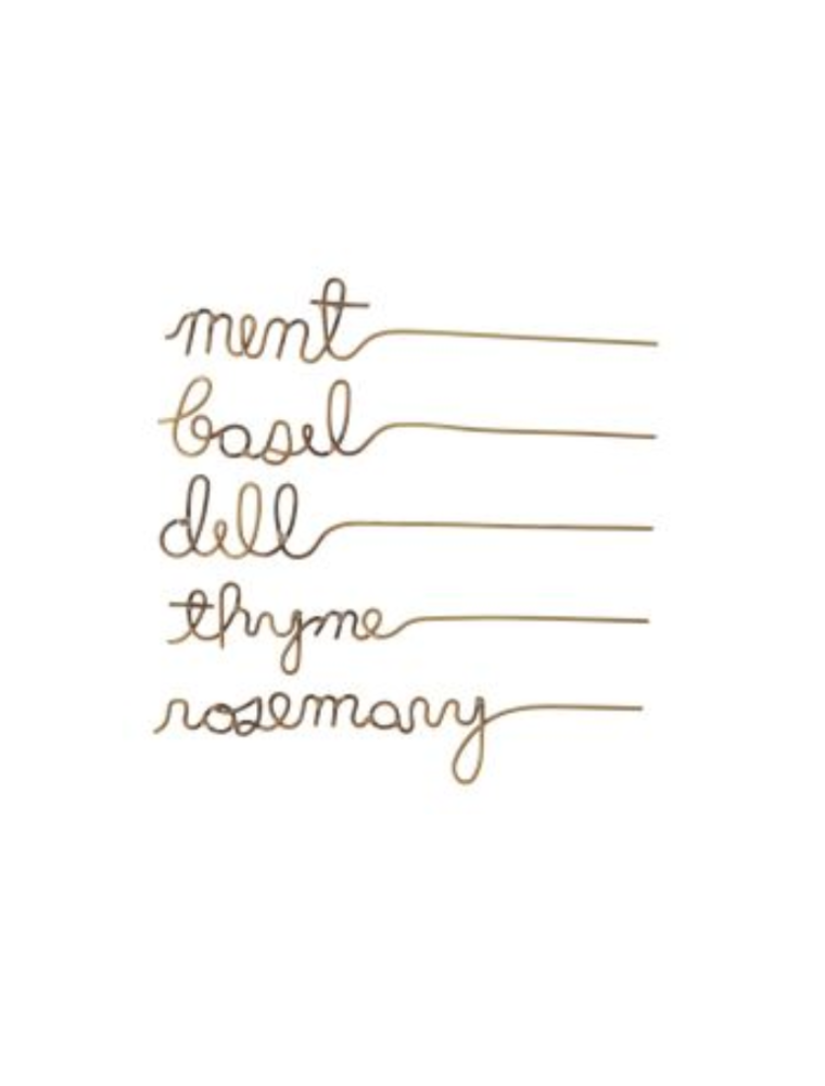 Gold Wire Herb Markers - Set of 5