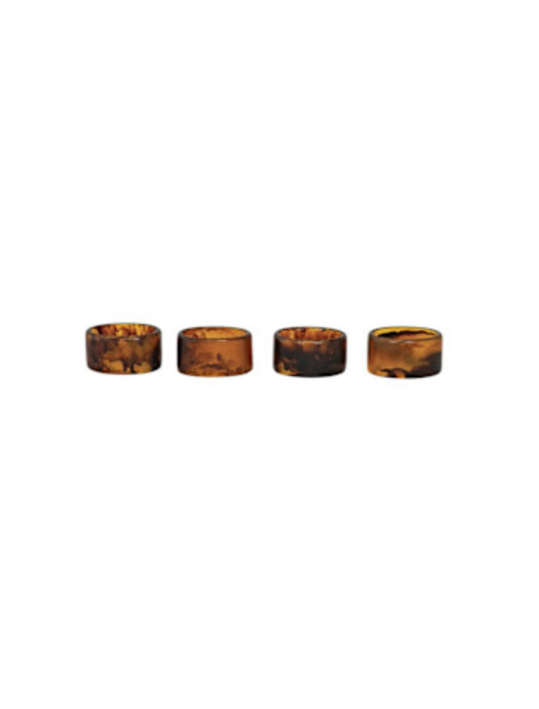 At The Table Set of 4 Tortoise Shell Napkin Rings