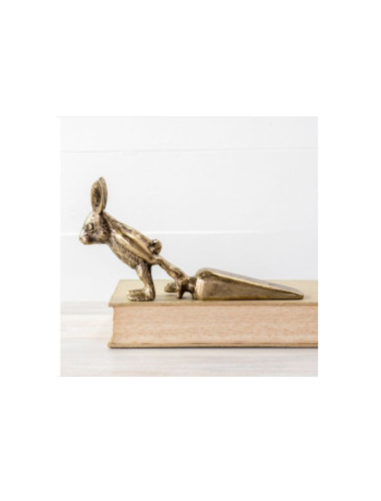Gold Rabbit Door Stopper