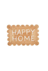 Scalloped Edge Happy Home Jute Mat