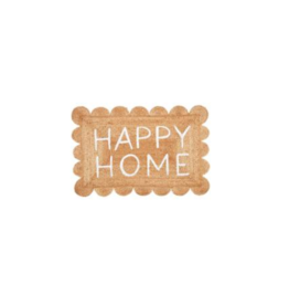 Scalloped Edge Happy Home Jute Mat