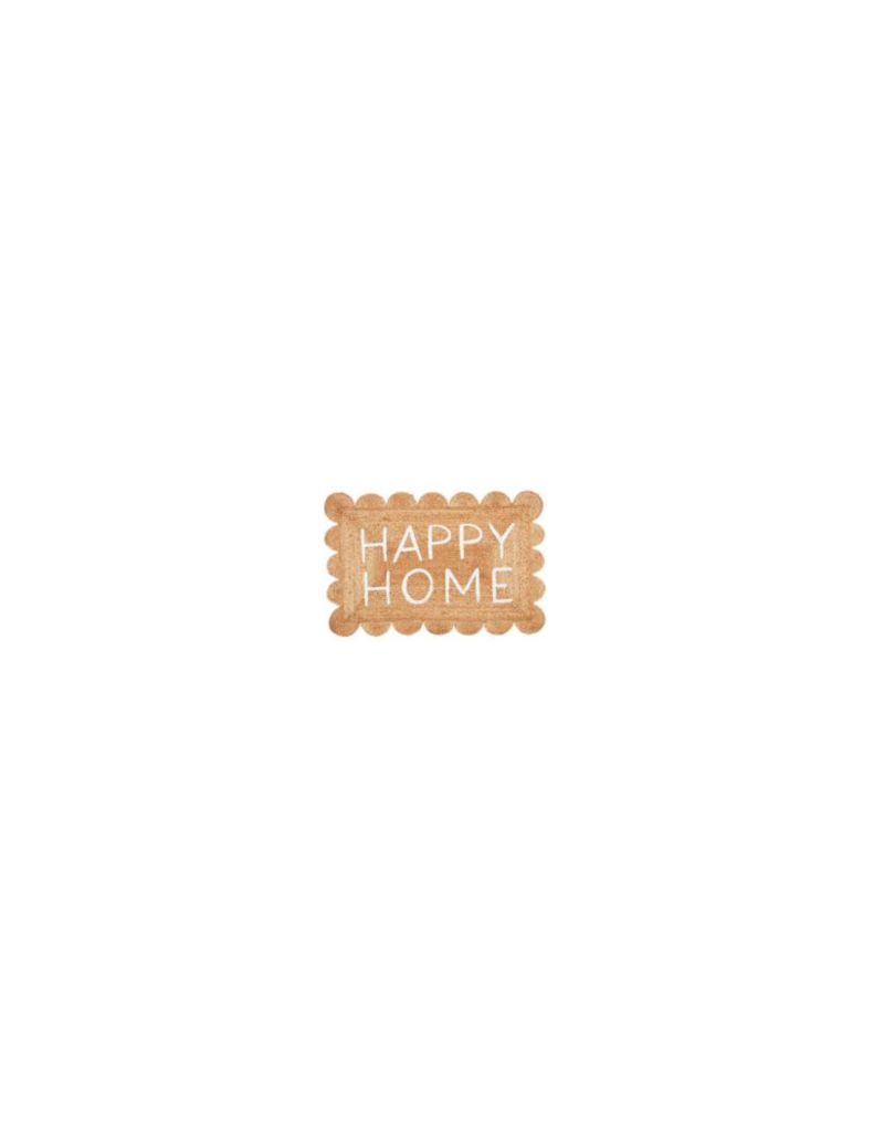 Scalloped Edge Happy Home Jute Mat