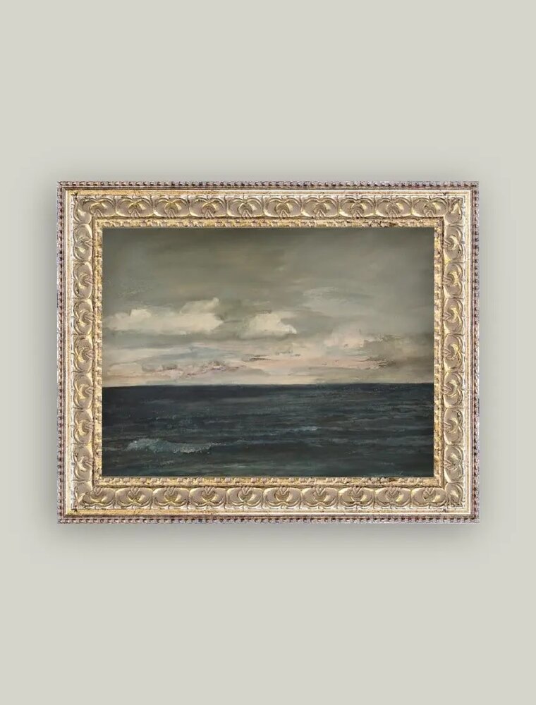 Petal Lane 10 x 8 Ocean View Art w/Antique Frame