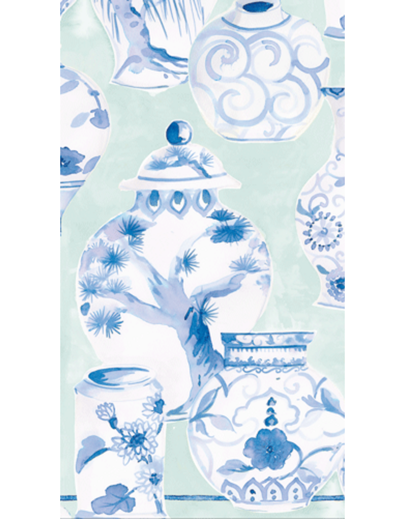 Caspari Guest Towel Glazed Porcelain Celadon