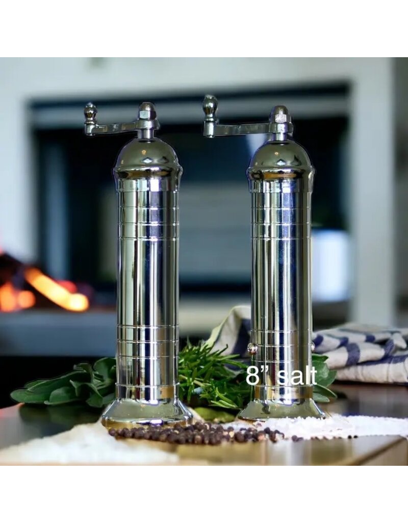 Rune-Jakobsen Design 8" Salt Grinder  'Chrome Mill' polished