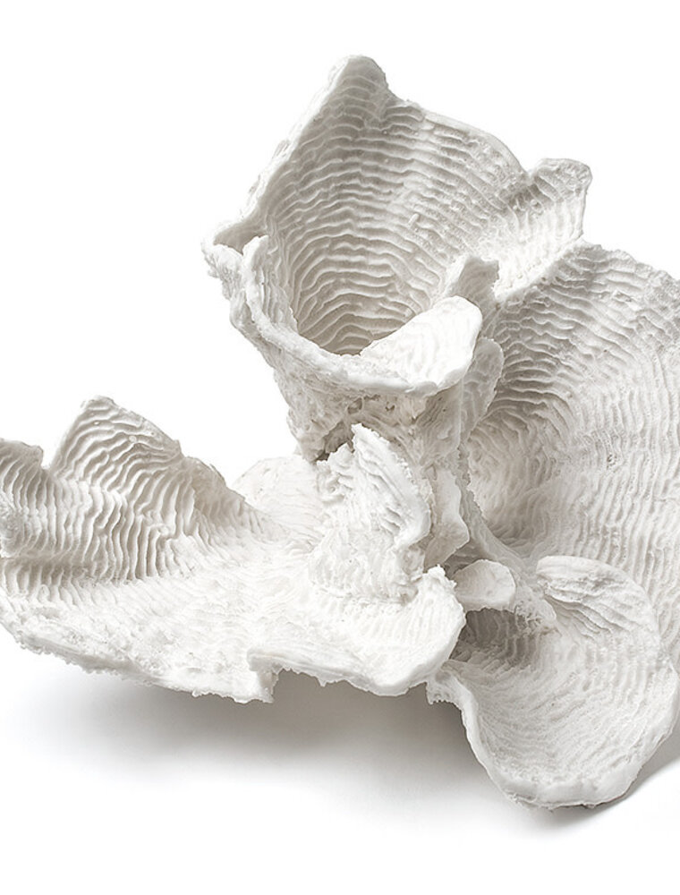 Flaire Large White Flower Coral 9"