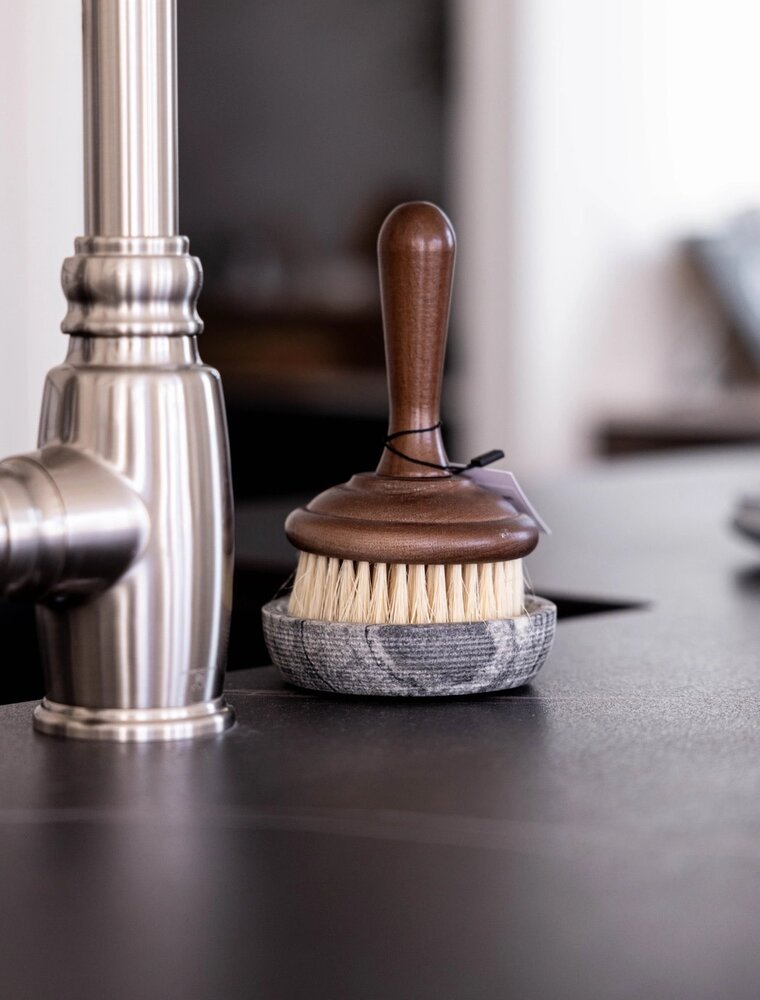 Flaire Grey Marble Soap & Brush Holder