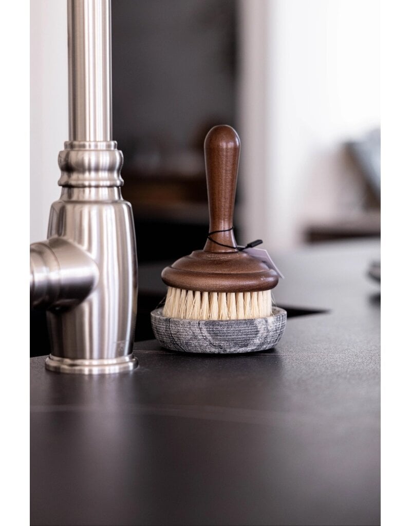 Flaire Grey Marble Soap & Brush Holder