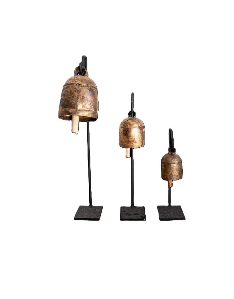 Flaire Vintage Inspired Iron Bell Stand w/Bells, Set of 3