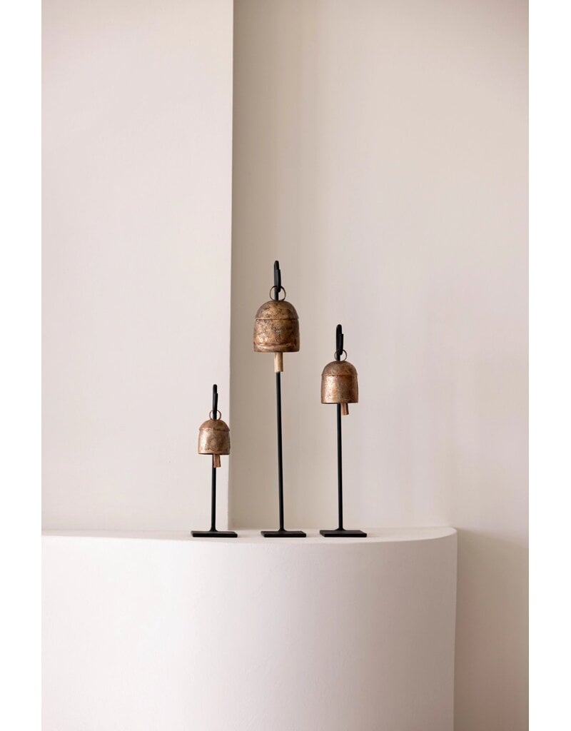 Flaire Vintage Inspired Iron Bell Stand w/Bells, Set of 3