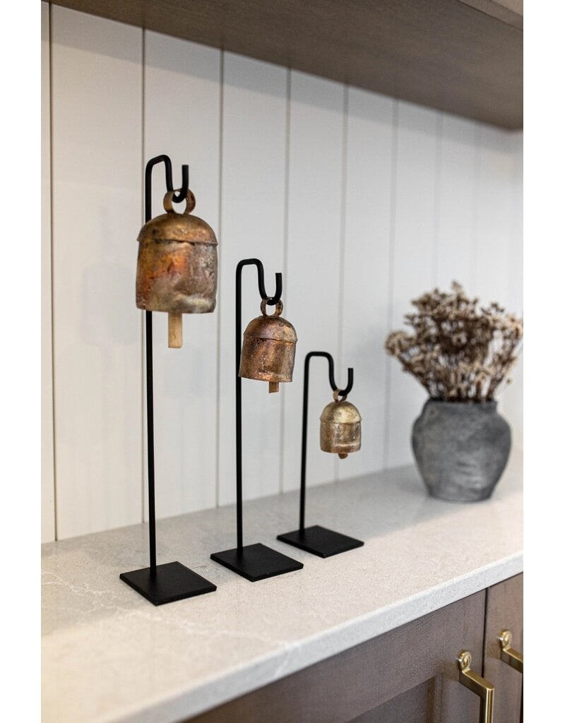 Flaire Vintage Inspired Iron Bell Stand w/Bells, Set of 3