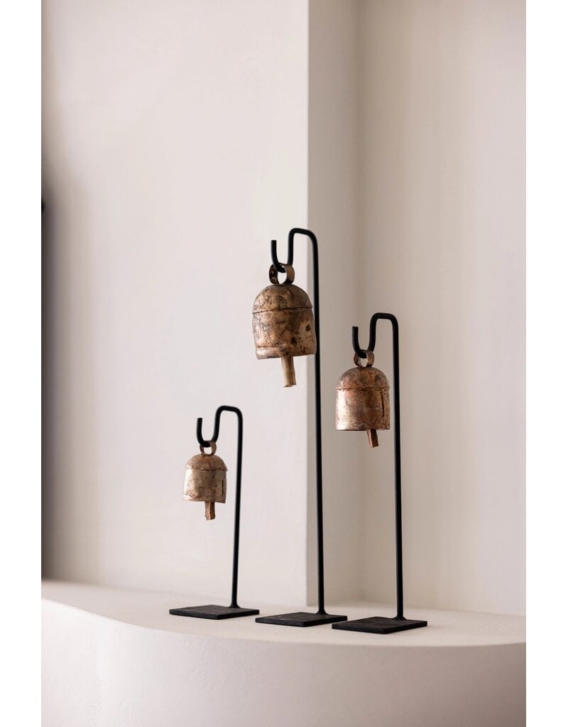 Flaire Vintage Inspired Iron Bell Stand w/Bells, Set of 3