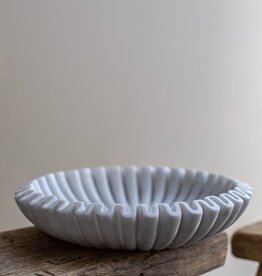 Flaire Marble Fluted Scalloped Bowls 12x12