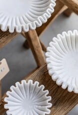 Flaire Marble Fluted Scalloped Bowls 12x12