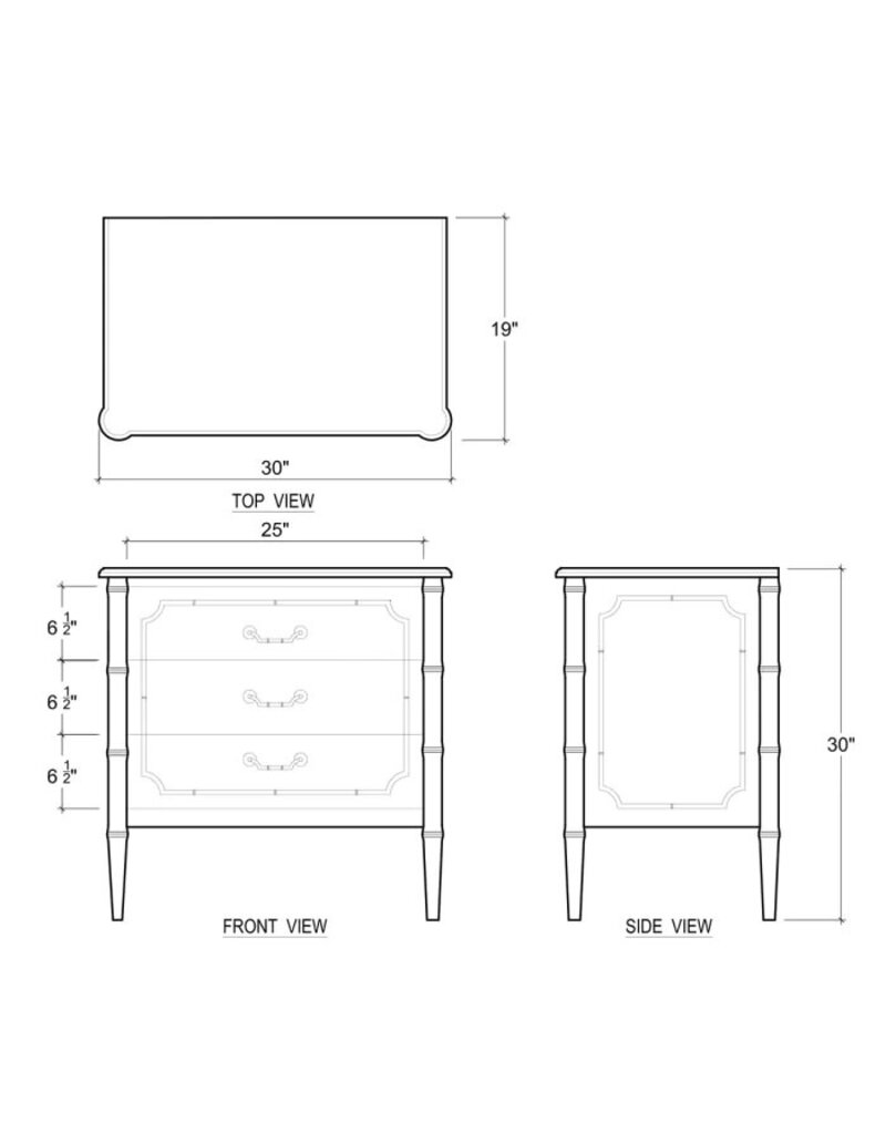 Bramble Chelsea 3 Drawer Bedside