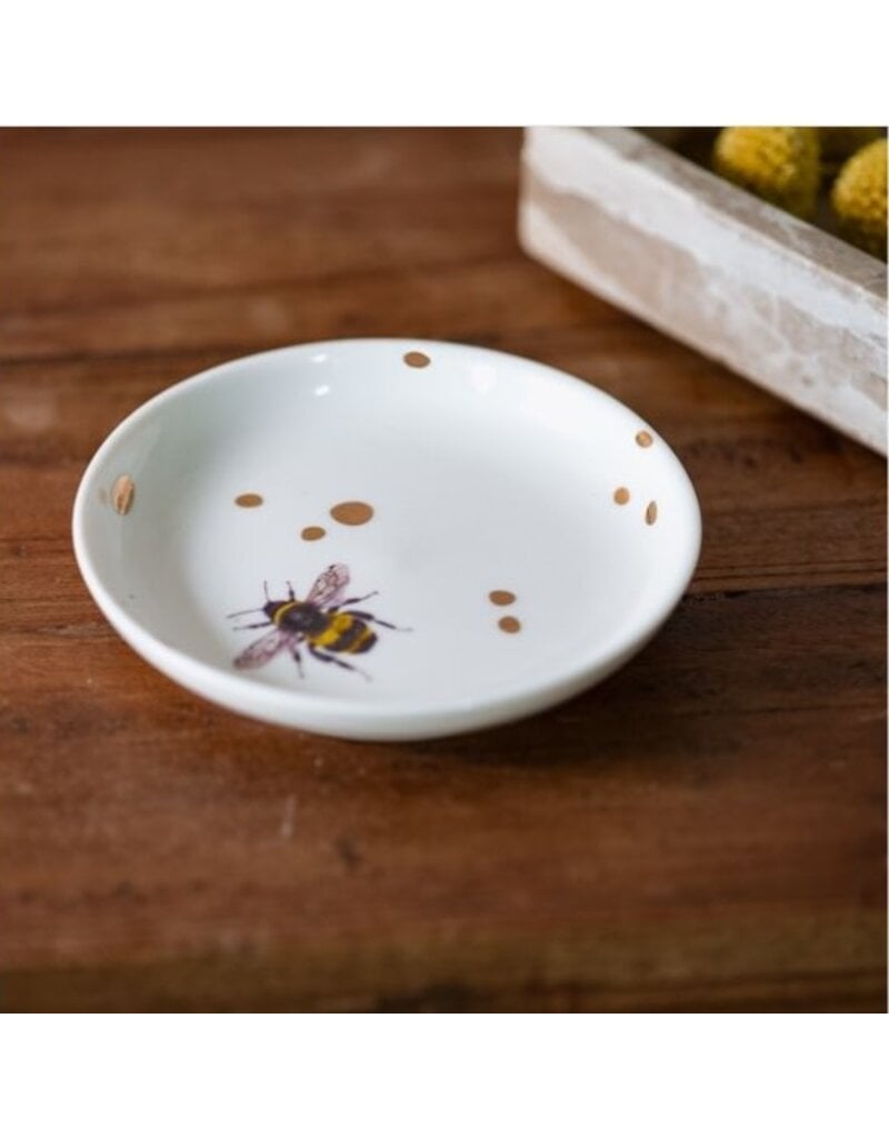 Honeybee Dot Dish 4"